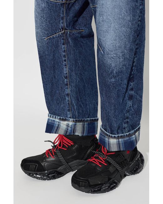 DSquared² Black Faster Panelled Sneakers for men