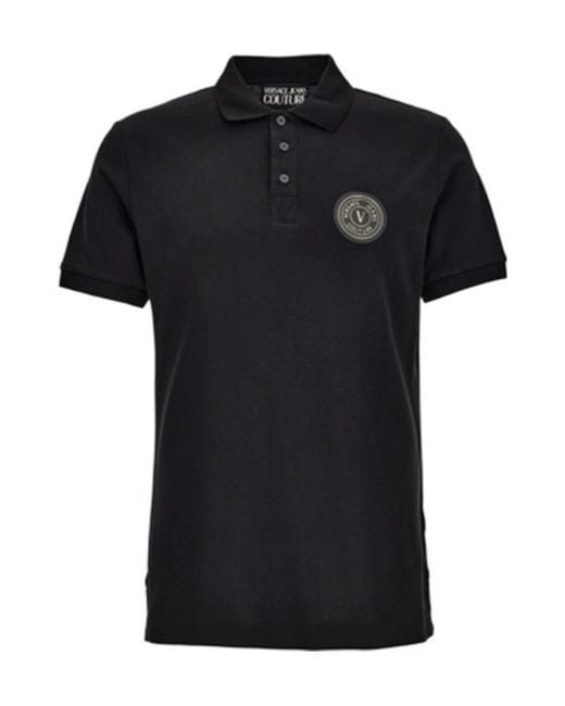 Versace Black Short-Sleeve Polo Shirt for men