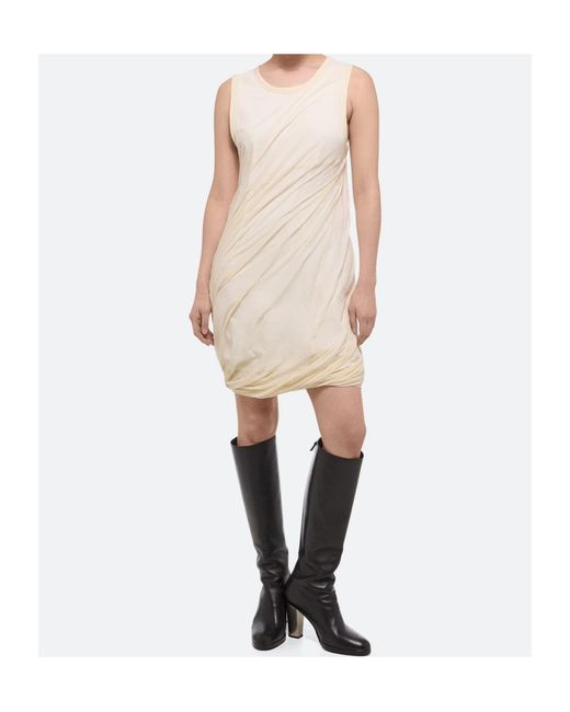 Helmut Lang White Bubble Sheer-Overlay Dress