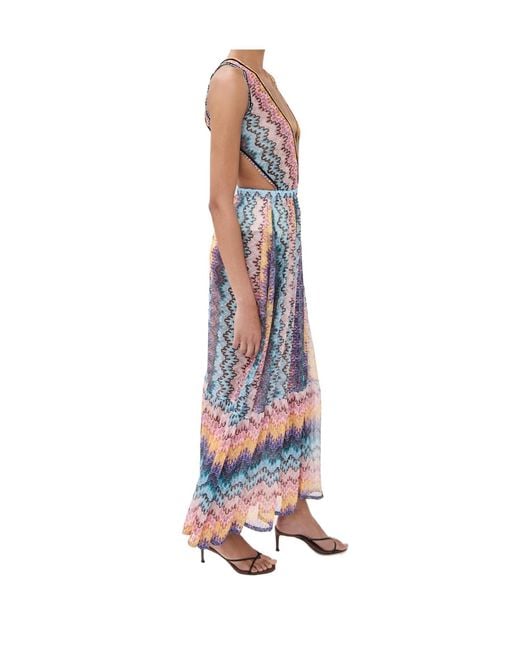 Missoni White Zigzag-Pattern Maxi Dress