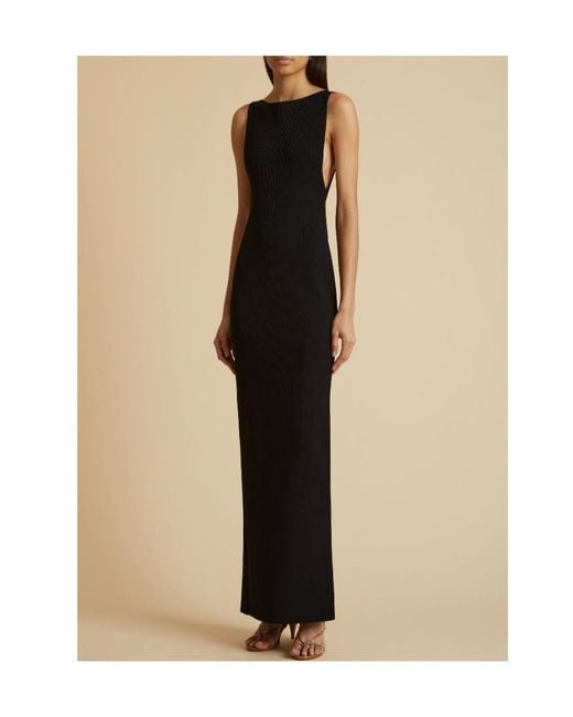 Khaite Black Crewneck Sleeveless Dress