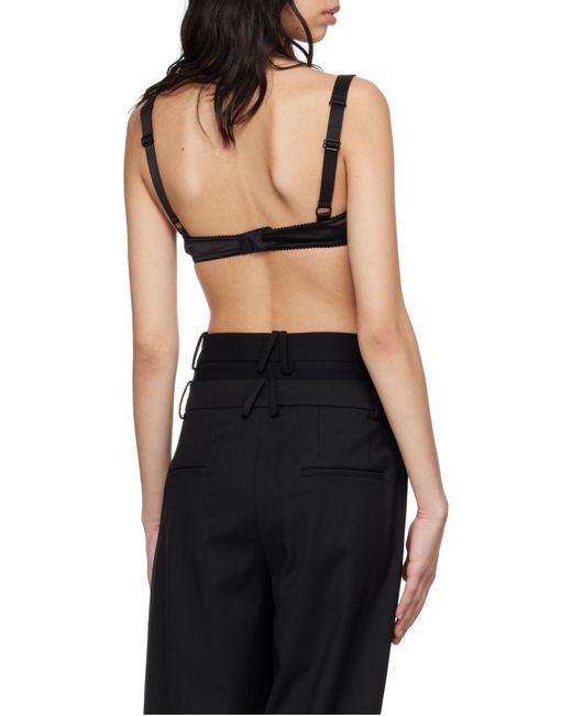 Dolce & Gabbana Black Conical Cups Satin Balconette Bra