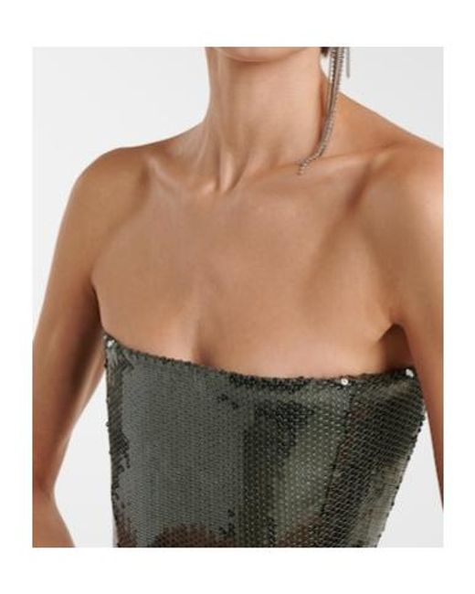 Alex Perry Green Sequined Corset Gown