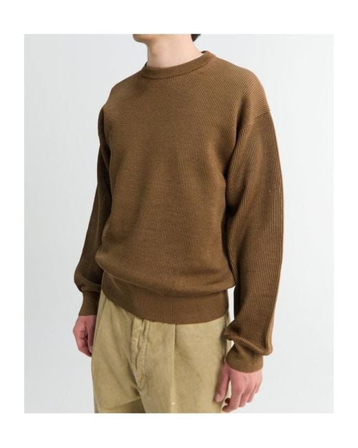 Auralee Brown Long-Sleeve Knit Top for men