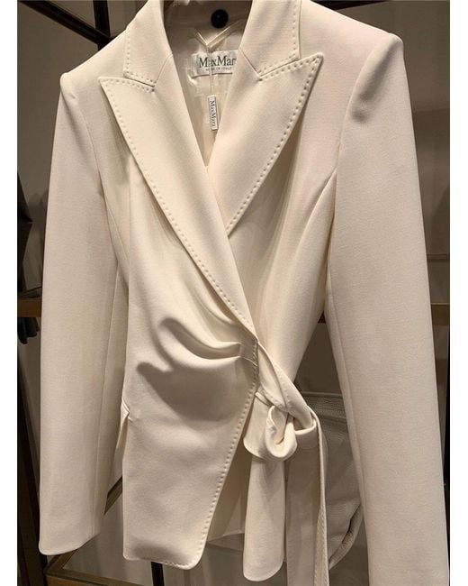 Max Mara White Lapel Design Suit Jacket