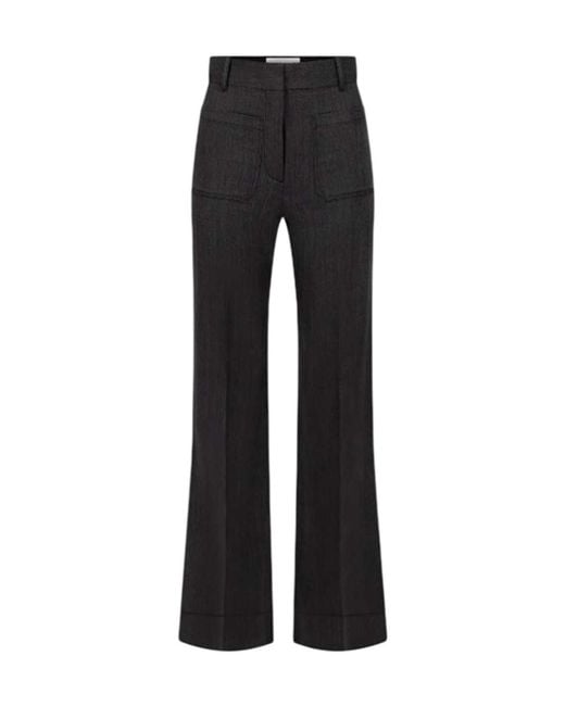 Victoria Beckham Black Alina Trouser Ash Melange