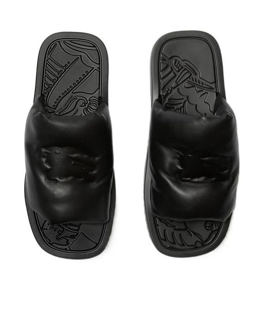 Burberry Black Ekd Embossed Slab Slip-On Slides