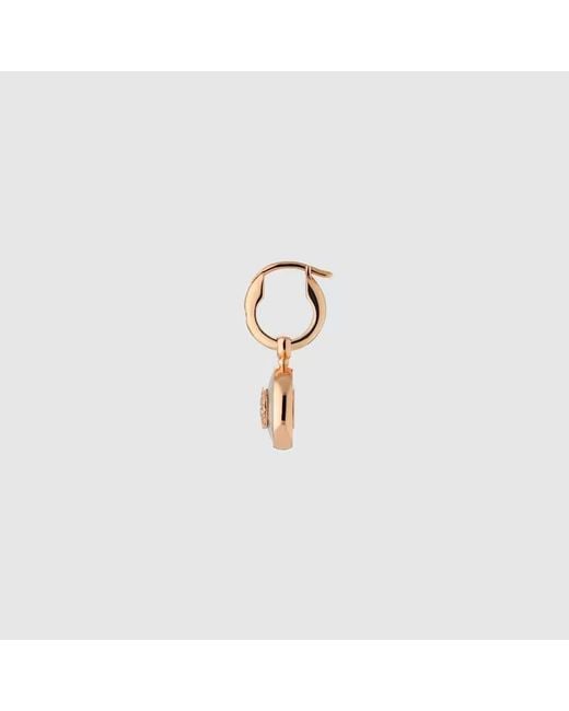 Gucci White Interlocking Diamond 18K Earrings