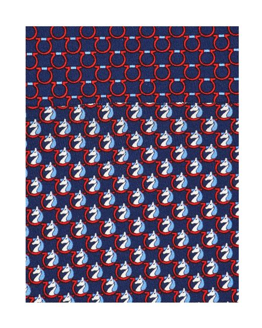 Ferragamo Purple Ferragamo Pegasus Print Tie for men