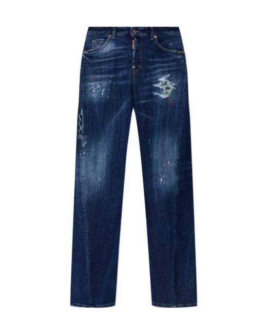 DSquared² Blue Loose Twst Distressed Jeans