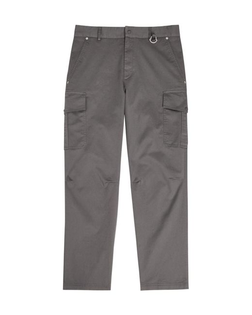 Moncler Gray Stretch-Cotton Cargo Trousers for men