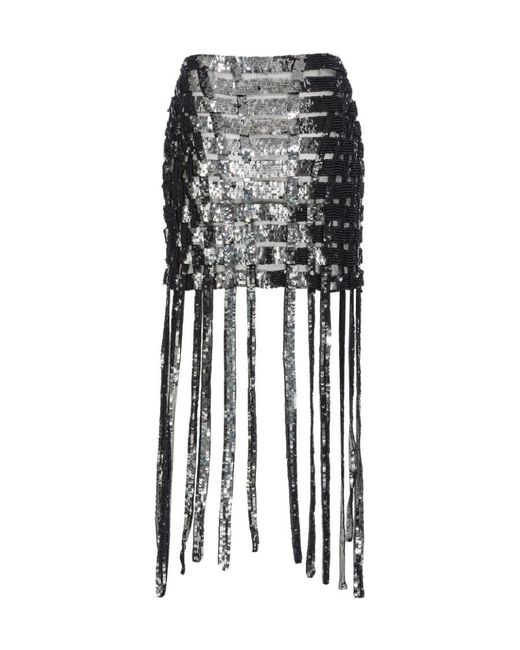 Pinko Black Sequinned Gladiatore Skirt
