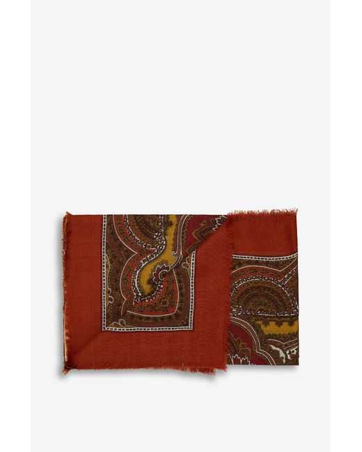 Saint Laurent Brown Patterned Scarf