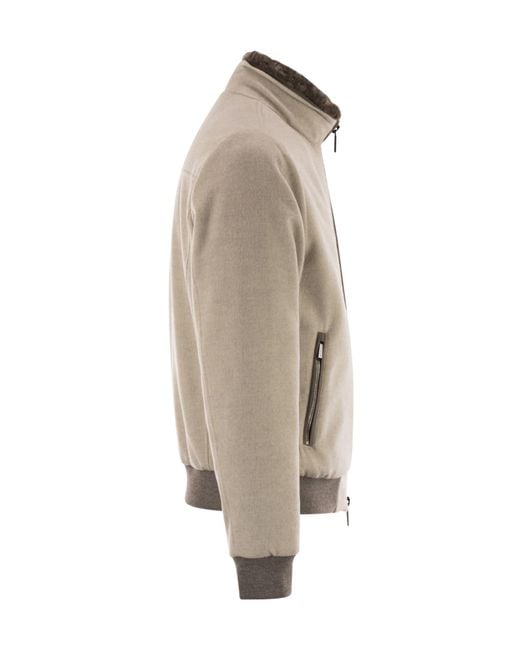 Moorer Natural Hybrid Padded Bomber Jacket for men
