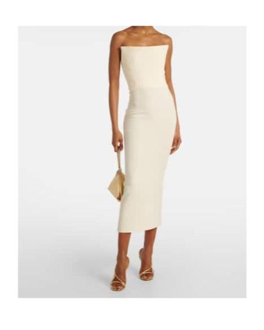 Alex Perry White Crepe Midi Dress