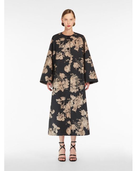 Max Mara Multicolor Floral Pattern Coat