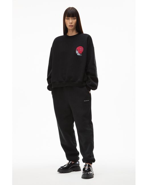 Alexander Wang Black Buzz-Cut Logo Sweatshirt