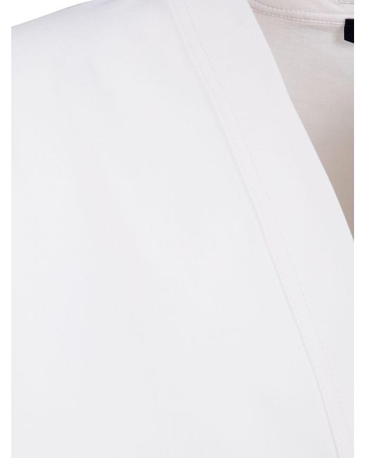 Herno White V-Neck Button Cardigan for men