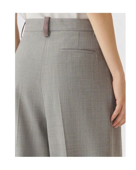 Fabiana Filippi Gray Tailored Wide-Leg Pants