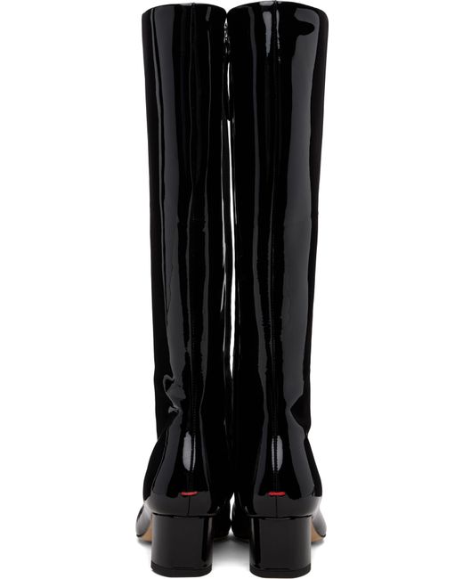 Aeyde Black 50Mm Marty Patent Calf Leather Knee-High Boots
