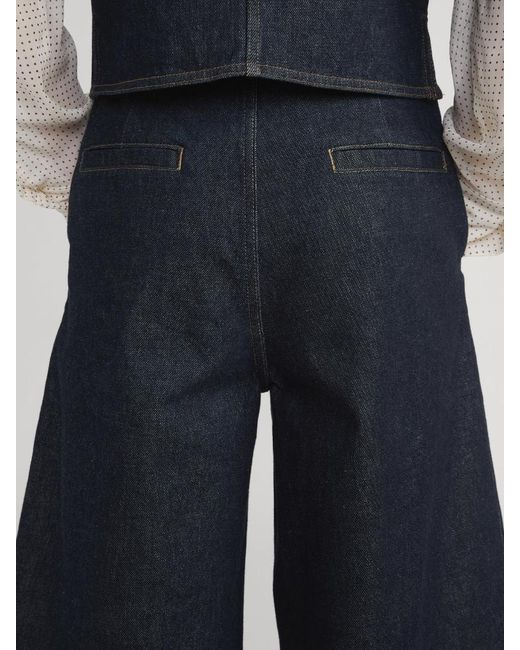 FRAME Blue Pleat Detailed Tailored Shorts