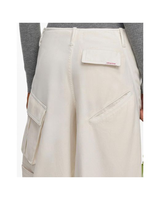 Self-Portrait White Cream Denim Pocket Trousers