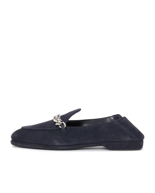 Miu Miu Blue Round Head Loafer Shoes