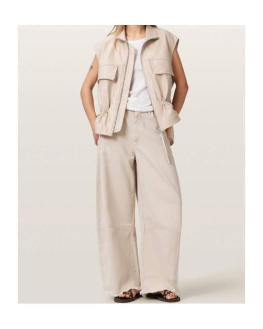 AllSaints Natural Flor High-Neck Sleeveless Waistcoat