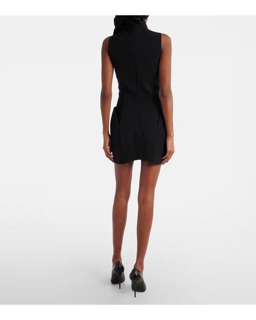 Mugler Black Openwork Mini Dress