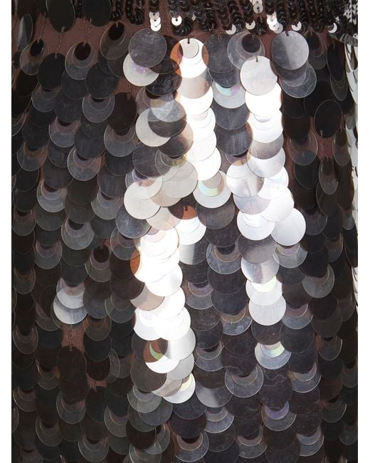 P.A.R.O.S.H. Black Sequin Midi Skirt