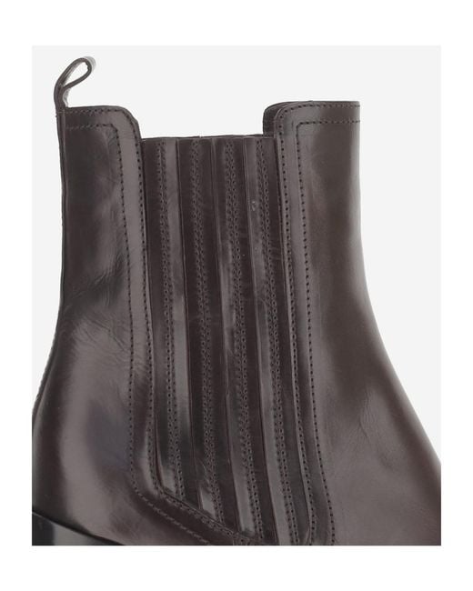 Sartore Brown Round-Toe High-Heeled Ankle Boots