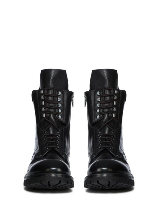 Rick Owens Black Army Biker Boots for men