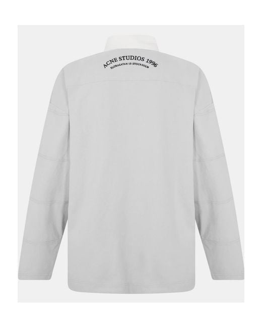 Acne Gray Long-Sleeve Polo Shirt for men
