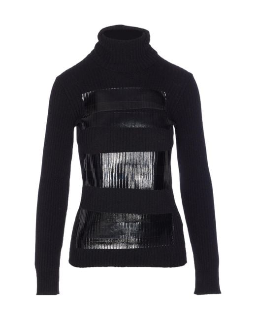 MM6 by Maison Martin Margiela Black Turtleneck Knit Sweater