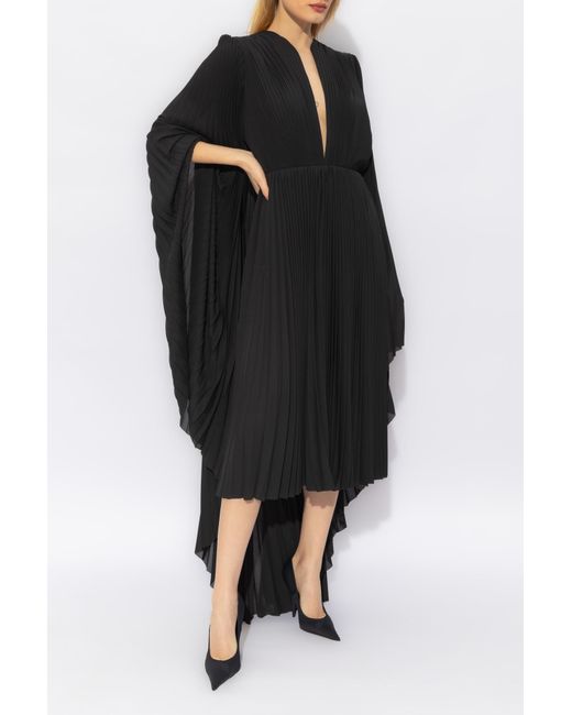 Balenciaga Black Pleated Maxi Dress