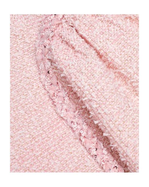 Self-Portrait Pink Textured Sleeveless Mini Dress