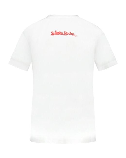 Simone Rocha White Hare Print T-Shirt