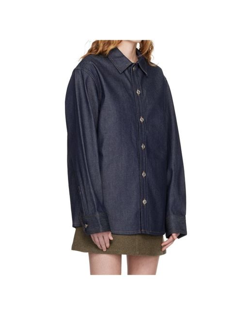 A.P.C. Blue Long-Sleeved Collared Denim Shirt for men