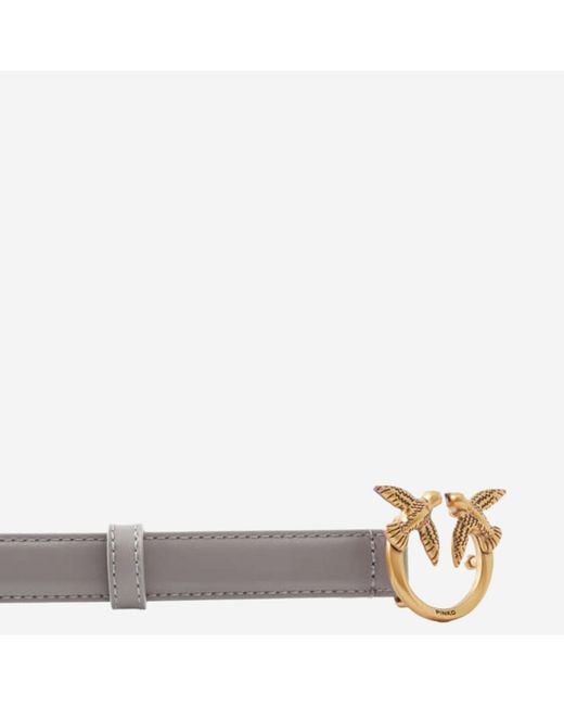 Pinko White Love Bird Plaque Buckle Belt