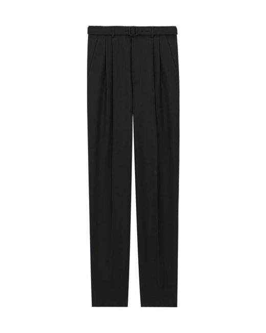 Saint Laurent Black High Waist Slim-Fit Pants for men