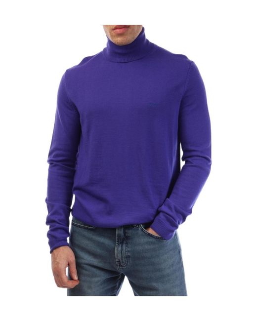 Boss Purple Baldebert E Turtle Neck Jumper for men