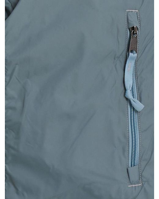 The North Face Blue Short Down Jacket With Zip Closure