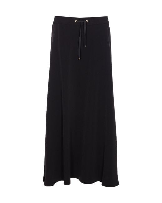 Herno Black Drawstring Flared Skirt