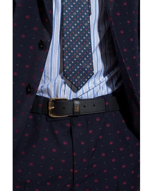 Gucci Black G Logo Plaque Buckle Belt for men