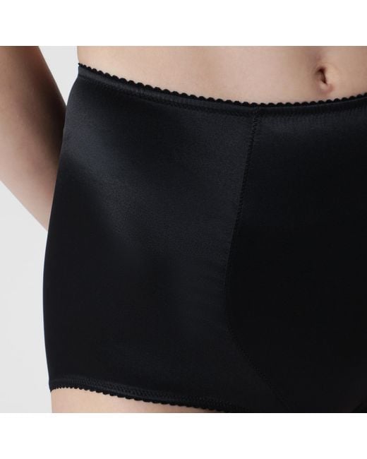 Dolce & Gabbana Black Satin-Finish High-Waisted Briefs