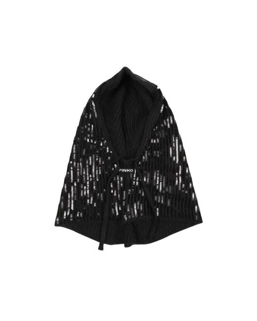 Pinko Black Ribbed Hat