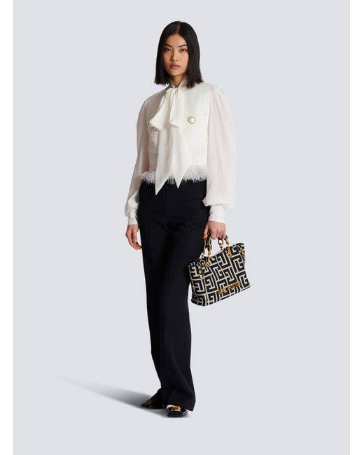 Balmain White Tweed Long Sleeved Jacket