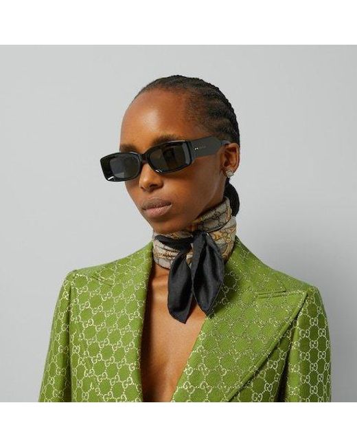 Gucci Metallic GG Horsebit Silk Scarf