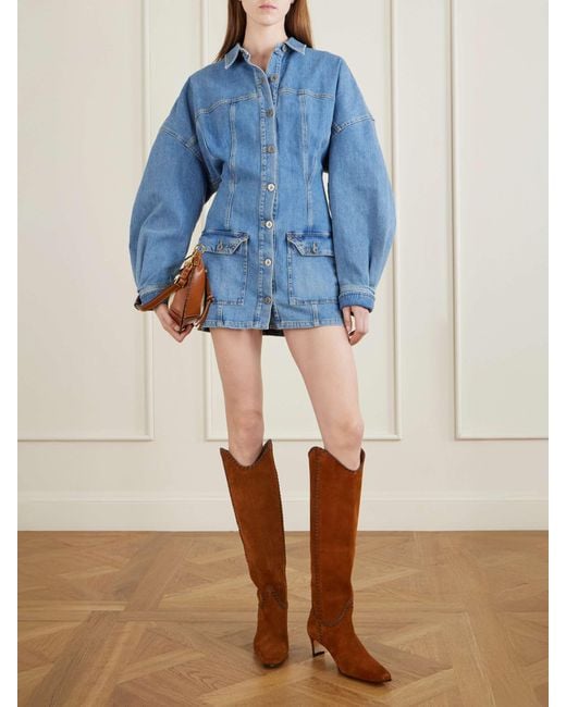 Staud Brown Wally Suede Knee Boots
