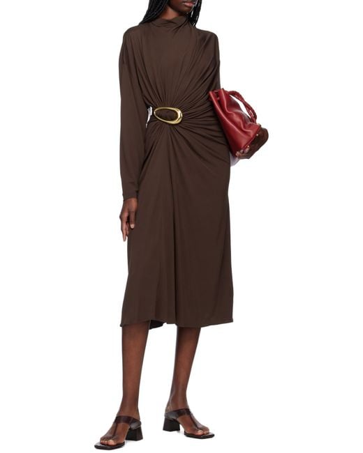 Bottega Veneta Brown Crepe Jersey Dress